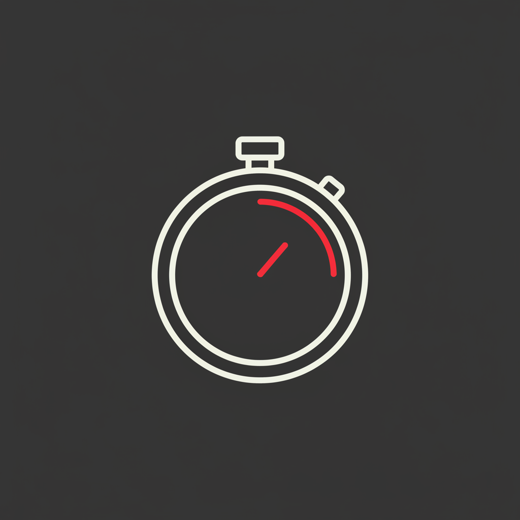 Stopwatch with a crimson second-hand arc