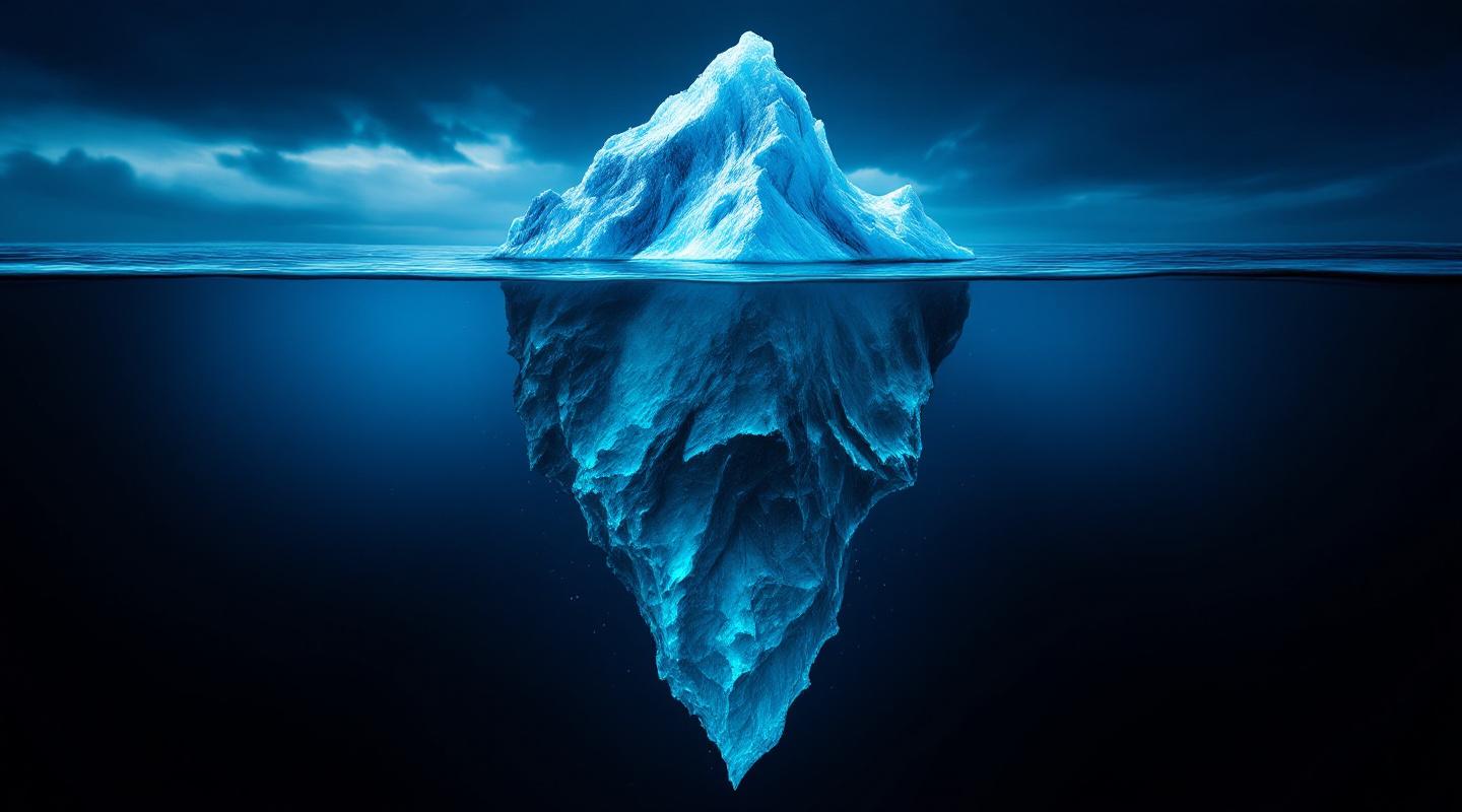 The running application is the tip. The maintenance work that keeps it healthy is what lives below the surface.